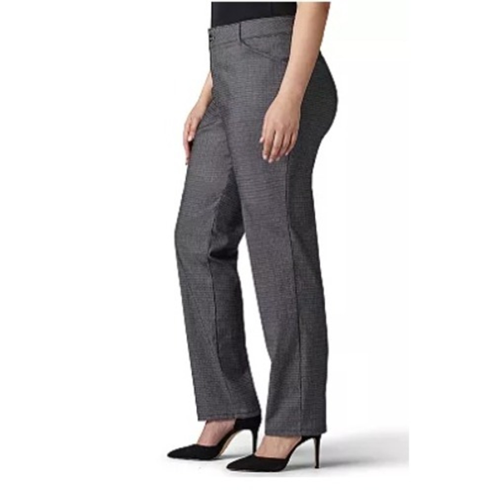 NWT Lee Women's Plus Size Relaxed Fit Straight Leg Charcoal Gray Dress Pants 20W